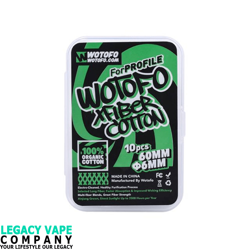 10pcs Wotofo Xfiber Cotton 6mm